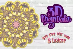 3D Layered Mandala svg mandala 3D Papercut SVG Yoga design Product Image 1