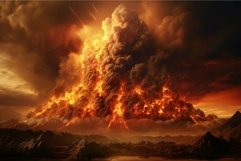 Majestic volcanic eruption at sunset Product Image 1