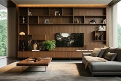 Modern living room interior with forest view Product Image 1