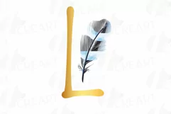 Tribal golden alphabet with feathers clip art, png files Product Image 20