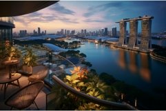 Twilight cityscape view from balcony Product Image 1