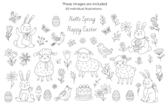 Easter Harmony Doodle Clipart and Seamless Patterns Product Image 2