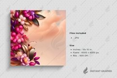 Beautiful Floral Frame on Clouds Background Product Image 1