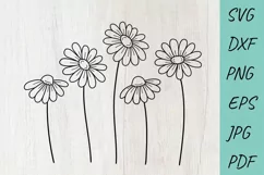 Flower SVG, Daisy SVG, wildflowers SVG, Cute flowers Product Image 1