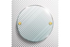 Advertising Round Glass Blank. 3d Realistic Vector Product Image 1