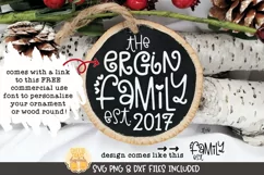 Christmas Ornament SVG | Last Name Family Personalized Round Product Image 1