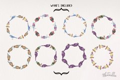 Birds Wreaths Watercolor 8 Florals Hand-Painted Garlands Product Image 2