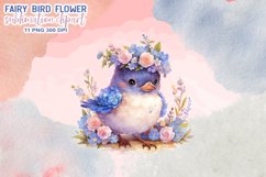 Fairy Bird Flower Watercolor Clipart Product Image 10