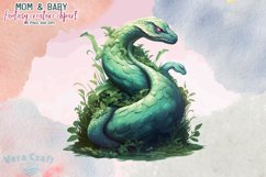 Mom&amp;Baby Fantasy Creature Watercolor Clipart - 10 Variations Product Image 11