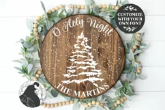 Christmas SVG, Round O Holy Night SVG Cut File for Wood Sign Product Image 1