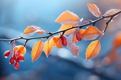 Branch With Orange Leaves Background Wallpaper Product Image 1