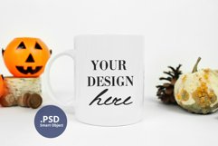 Halloween mug mockup PSD, Halloween white coffee mug mock up Product Image 1