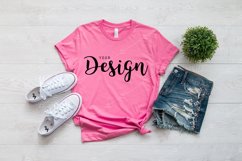 Bella Canvas 3001 Charity Pink T-shirt Mockup Unisex Tee Product Image 1