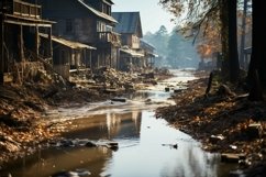 Extreme Weather Conditions Flood, Some Houses Destroyed Product Image 1