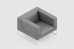 Isometric Arm Chair 3D isolated render Product Image 1
