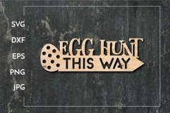 Egg hunt this way SVG - Paper cut - Laser cut Product Image 1