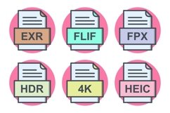 Set Of File Formats Icons Product Image 1