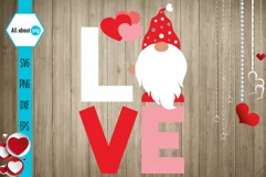 Love Gnome Svg, Valentine's Gnome Svg, Love Svg Product Image 2