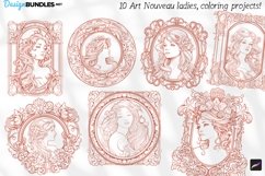 Procreate, Art Nouveau coloring projects! Product Image 2