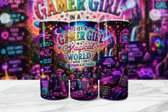 Gamer Girl Magical Tumbler Wrap PNG Product Image 1
