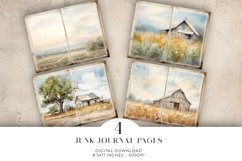 Watercolour Scenic Junk Journal Digital Paper Bi-fold Product Image 1