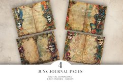 Carnival Masks Junk Journal Digital Paper Bi-fold Product Image 1