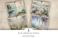 Watercolour Flowers Junk Journal Digital Paper Bi-fold Product Image 1