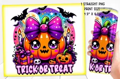 Cute and Spooky Halloween Tumbler wrap PNG, 20 oz. Product Image 2