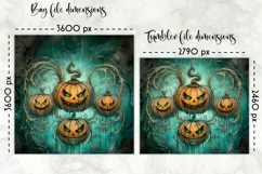 Halloween Lunch Bag Sublimation | Creepy Vintage Pumpkins Product Image 2