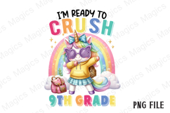 9TH Back to School Unicorn Sublimation Product Image 1