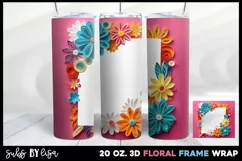 Picture Tumbler Wrap | 3D Flower Tumbler Wrap | 20 oz Product Image 2