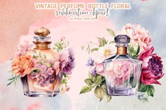 Vintage Perfume Bottles Floral Sublimation Clipart Product Image 10