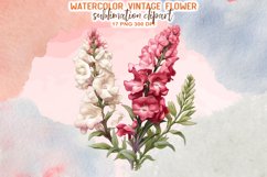 Vintage Flower Watercolor Sublimation Clipart Product Image 10