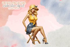 Vintage Pin-Up Girl Sublimation Clipart Product Image 10