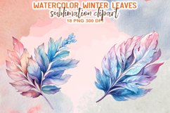 Watercolor Winter Leaves Sublmation Clipart Product Image 10