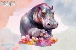Mom &amp; Baby Wildlife Animal Watercolor Clipart - 12 Variation Product Image 11