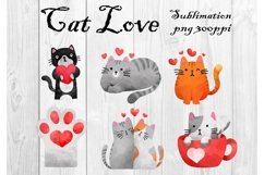 Cat Love Sublimation PNG Product Image 1