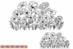 Wildflower Blooms Svg, Flower Svg, Flowers Border Svg, Product Image 1