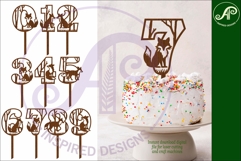Woodland Fox number cake toppers SVG cut files Product Image 1