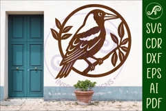 Magpie Bird wall sign svg laser cut Product Image 1