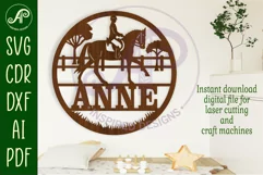 Equestrian horse riding name wall art sign, SVG file Product Image 1