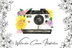 Retro Camera with Watercolor Flowers Product Image 1