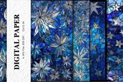 Blue Snowflake Bokeh Sparkle Christmas Background Backdrop8 Product Image 1
