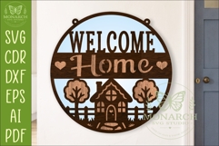 Welcome Home Layered SVG | Cottage Wall Sign | Laser Cut Product Image 1