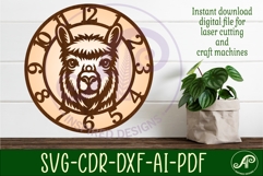 Alpaca head wall clock laser cut files Product Image 1