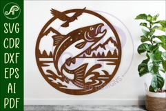 Kokanee Salmon Fish wall sign svg laser cut Product Image 1