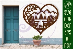 Adirondack chairs heart wall sign, SVG file. Product Image 1