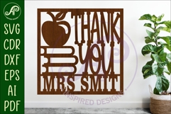 Teacher thank you square name sign svg laser Product Image 1