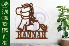 Cute Horse name sign svg laser cut template Product Image 1
