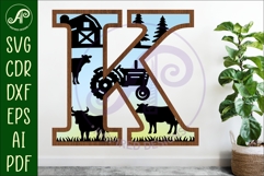 Farm Large K wall Letter 3 layer sign Product Image 1